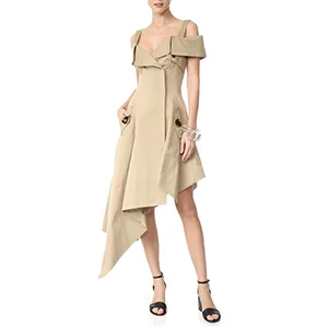 monse asymmetric wrap dress Wrap Shirt Dress in Oxford Blue and White – MONSE