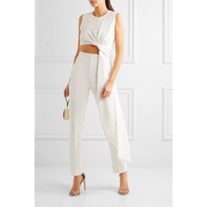 Thurloe Draped Cutout Jersey And Crepe Jumpsuit