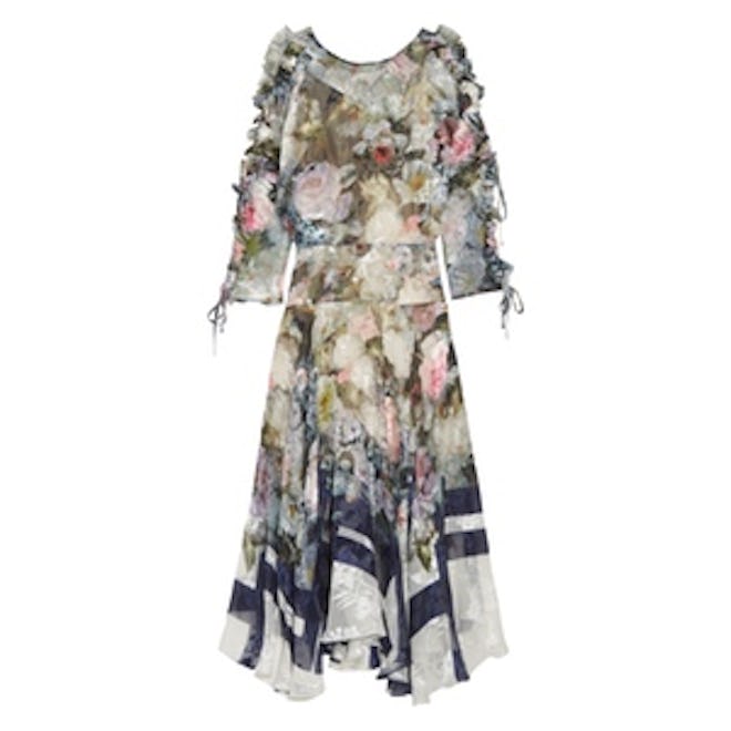 Jenna Floral-Print Devoré Silk-Blend Chiffon Midi Dress