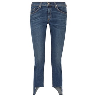 The Capri Distressed Mid-Rise Skinny Jeans