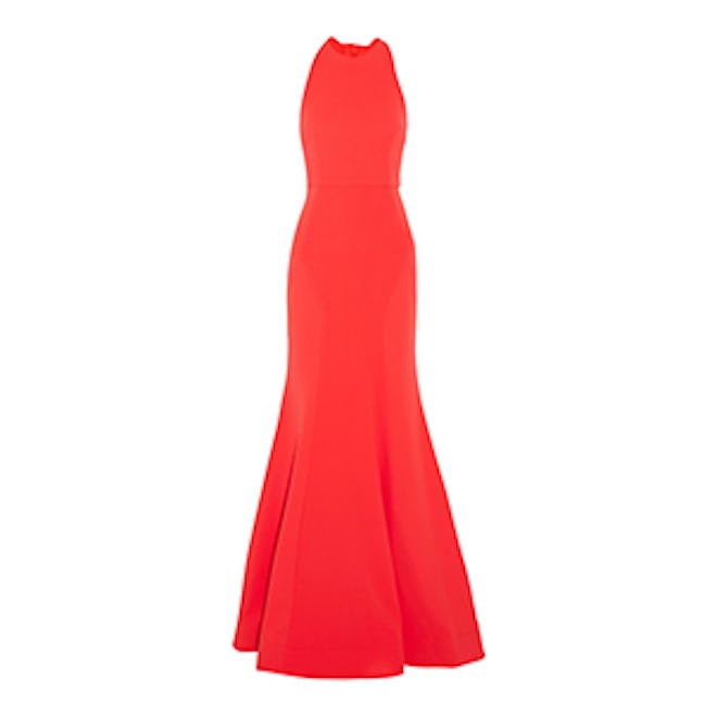 Bow Breakers Open-Back Crepe Gown