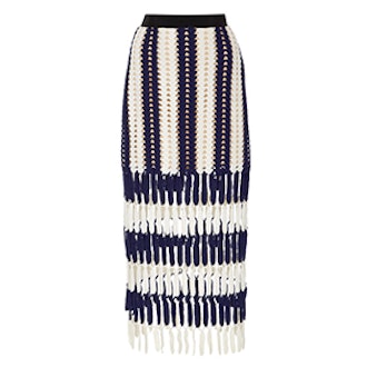 High-Rise Crochet-Knit Skirt