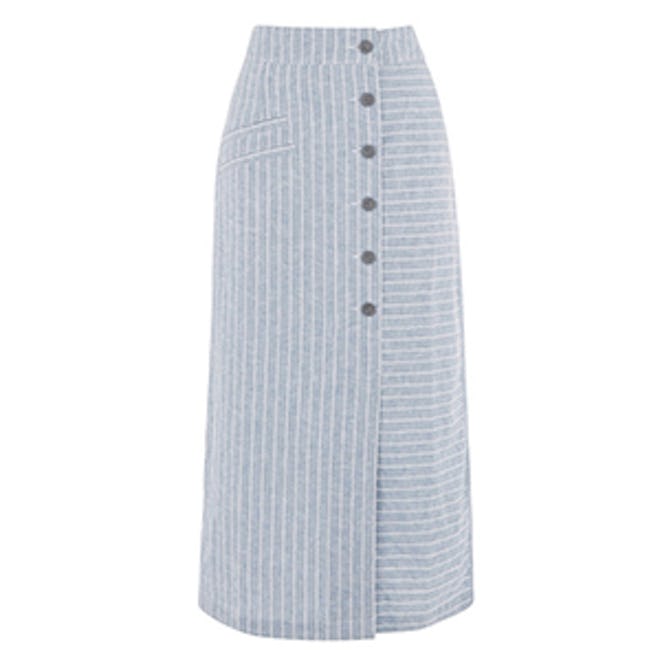 Linen Mix Stripe Skirt