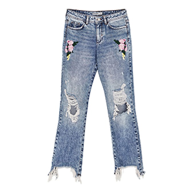 Embroidered Floral Jeans