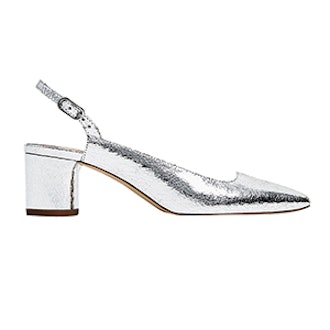 Silver Slingback Court Shoes