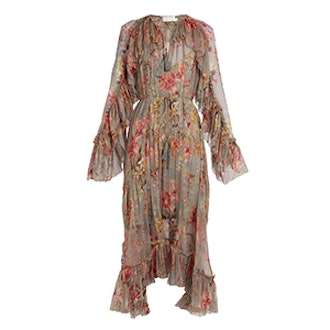 Mercer Floating Floral-Print Silk-Chiffon Dress