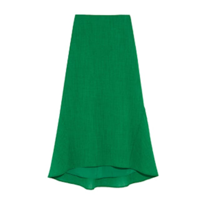 Asymmetric Crepe Midi Skirt