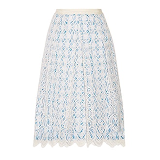Lakeville Lace And Gingham Cotton-Blend Skirt