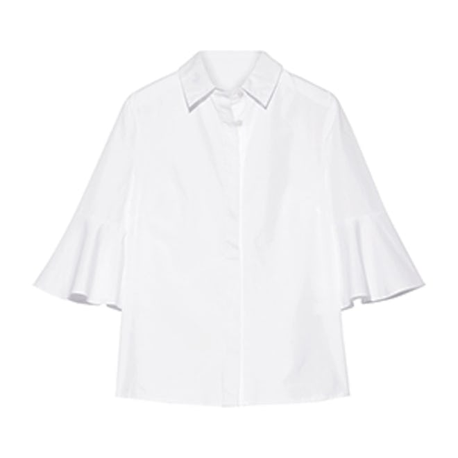 Bell-Sleeve Cotton-Poplin Shirt