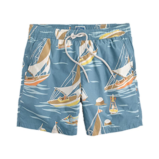 Swim Trunk In Sailboat Print