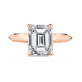 2.43 CT. Emerald Cut Rose Gold Engagement Ring