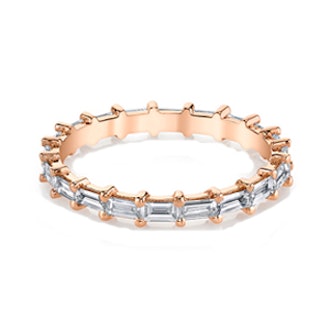Baguette Eternity Band in 18k Rose Gold with White Diamonds
