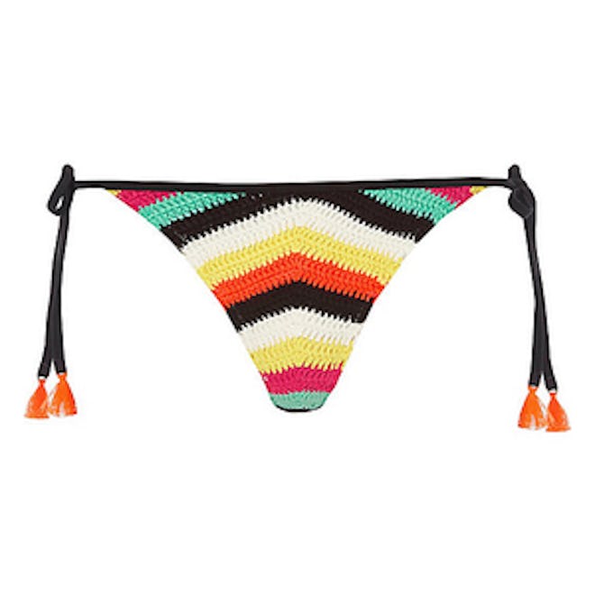 Crochet Stripe Tie Side Bikini