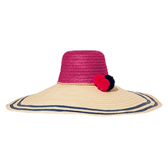 Corozon Pompom-Embellished Woven Straw Hat