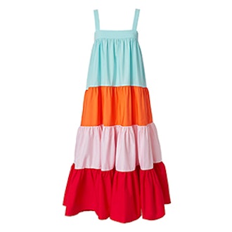 Colorblocked Tiered Dress