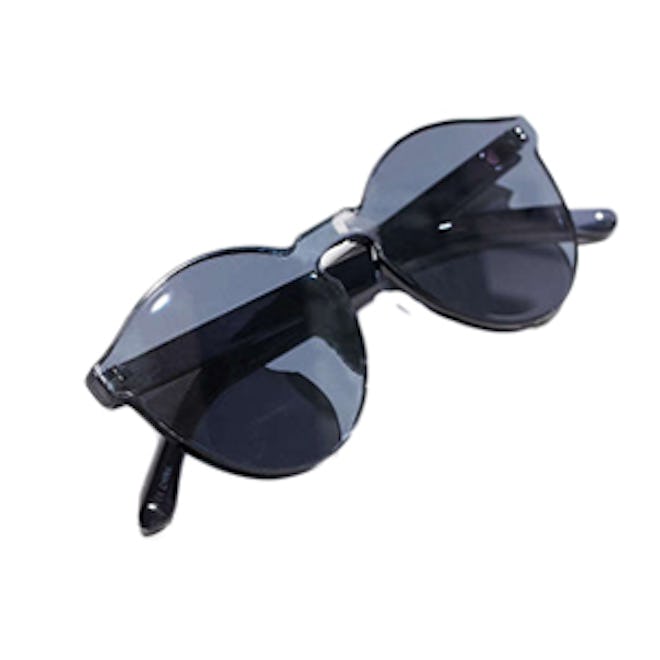 Translucent Monocut Round Sunglasses