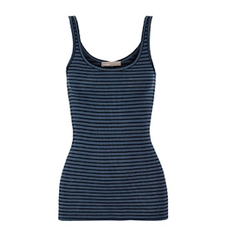 Striped Ribbed Pima Cotton And Modal-Blend Tank