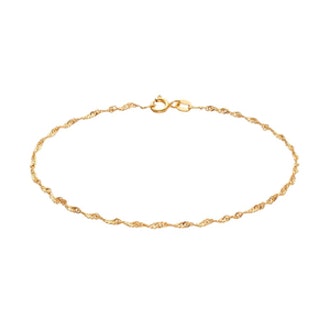 14K Gold Plated Singapore Chain Anklet