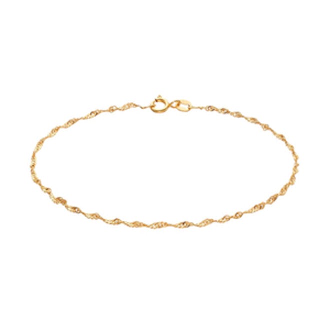 14K Gold Plated Singapore Chain Anklet