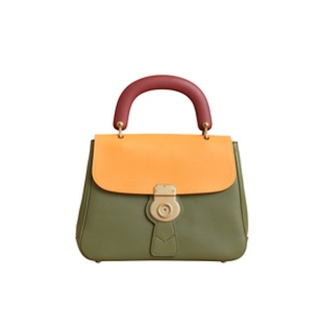 The Medium DK88 Top Handle Bag in Moss Green/Ochre Yellow