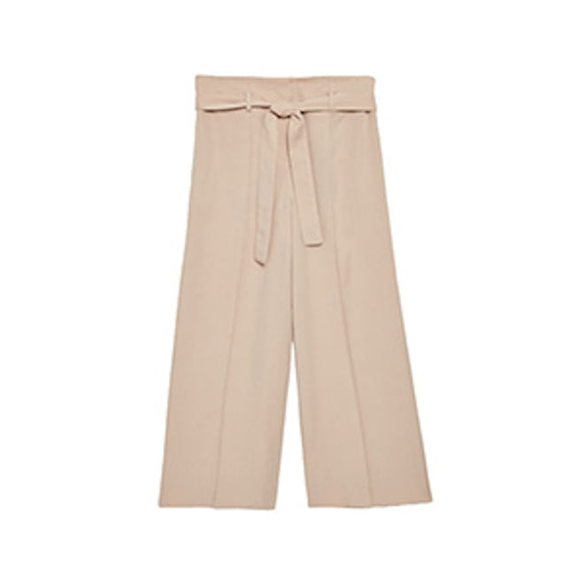 Belted High-Waist Trousers