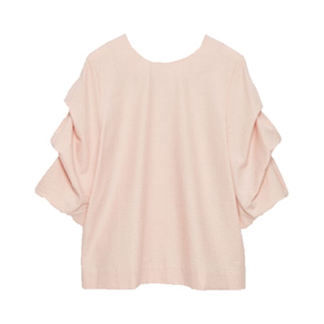 Top with Draped Sleeve