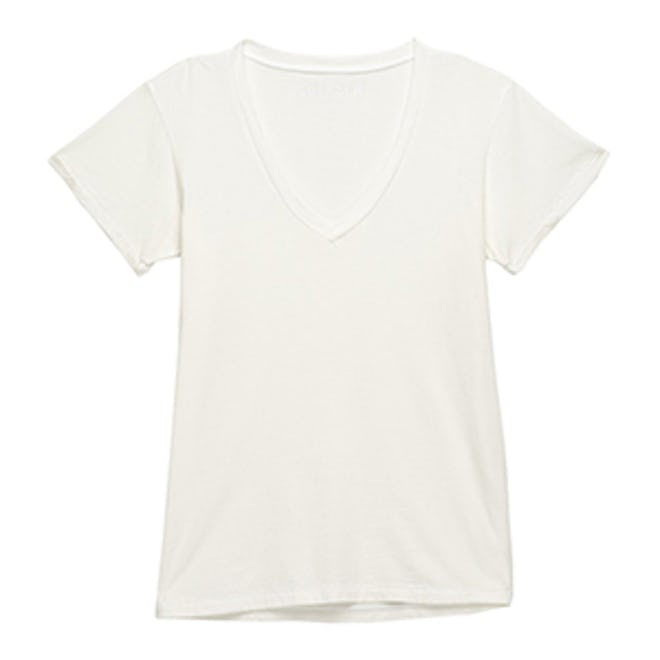 Soho V Neck T Shirt In White