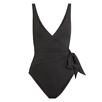 Iris & Ink Wrap-Effect Knotted Swimsuit