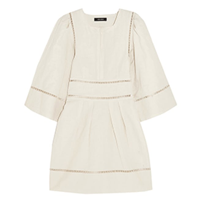 Isabel Marant Reone Pointelle-Trimmed Linen And Cotton-Blend Mini Dress
