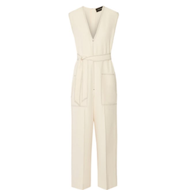 By Malene Birger Avilla Embroidered Stretch­-Crepe Jumpsuit