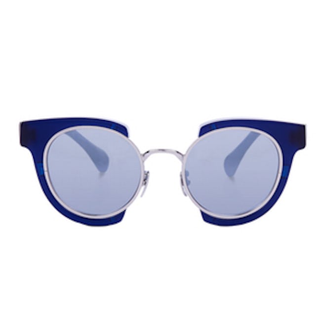 Navy Round Deckard Sunglasses
