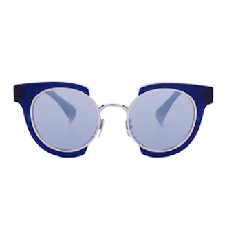 Navy Round Deckard Sunglasses