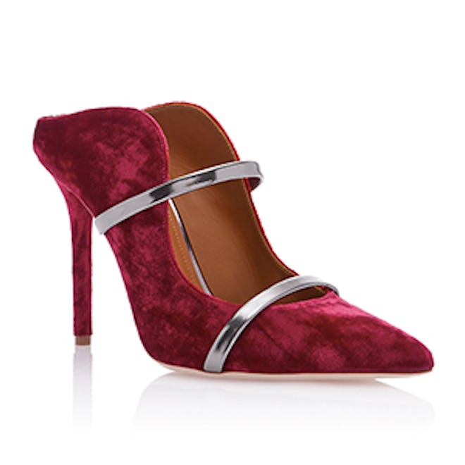 Maureen Magenta Velvet Mules