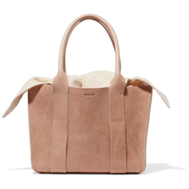 Gilbert Mini Textured-Leather And Cotton-Canvas Tote
