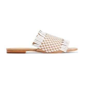 Isa Tapia Arietta Fringed Woven Leather Sandals
