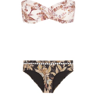 Zimmermann Good Times Printed Bandeau Bikini