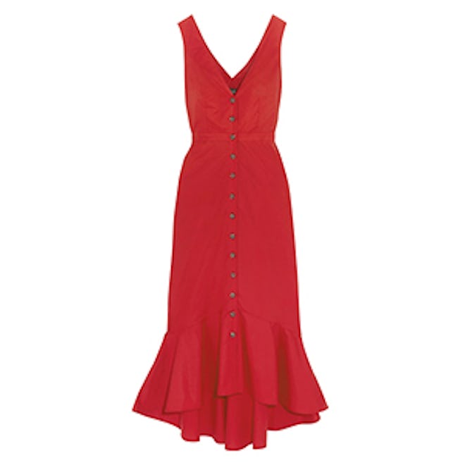 Zoey Cutout Cotton-Blend Poplin Midi Dress
