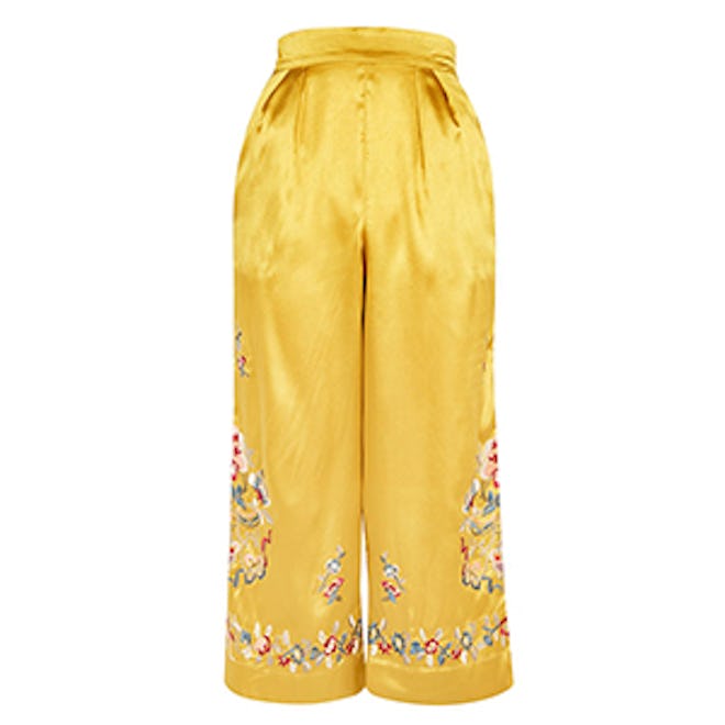 Petite Embroidered Trousers