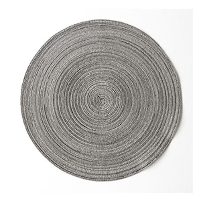 Round Silver Placemat with Reflective Pieces