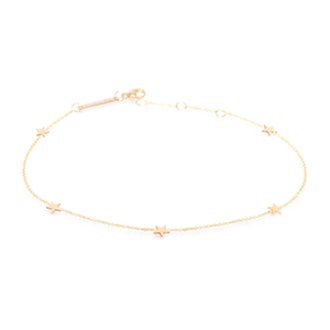 14K Five Itty Bitty Stars Anklet