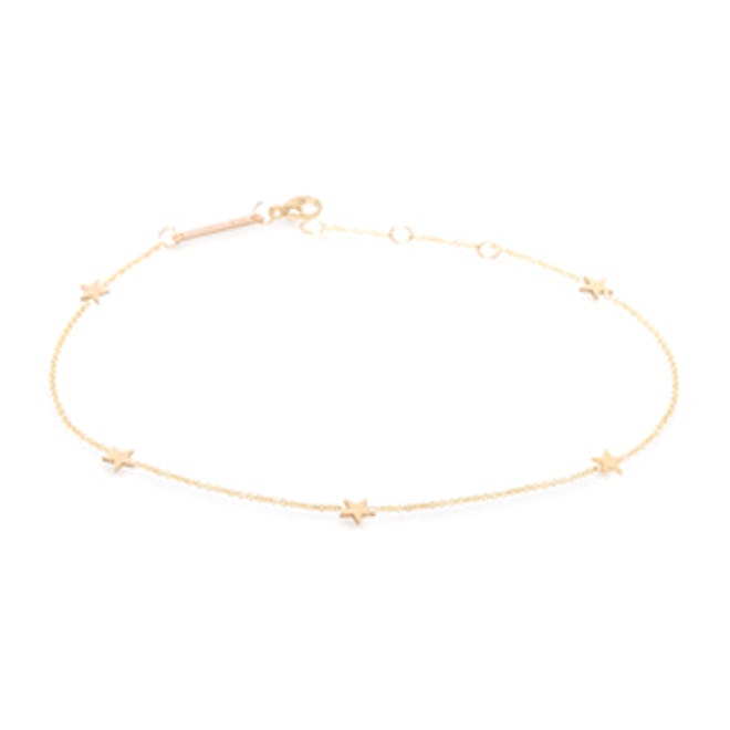 14K Five Itty Bitty Stars Anklet