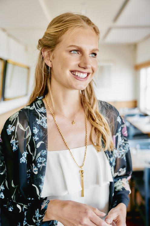 A model wearing a necklace from The Brave Collection by Jessica Hendricks Yee