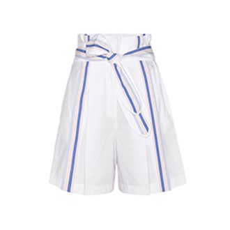 Pleated Cotton Shorts