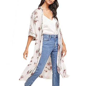 Floral Print Kimono