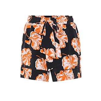 Geroux Floral-Printed Silk Shorts