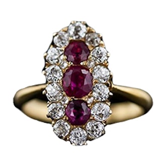 Victorian Burmese Ruby & Diamond Dinner Ring