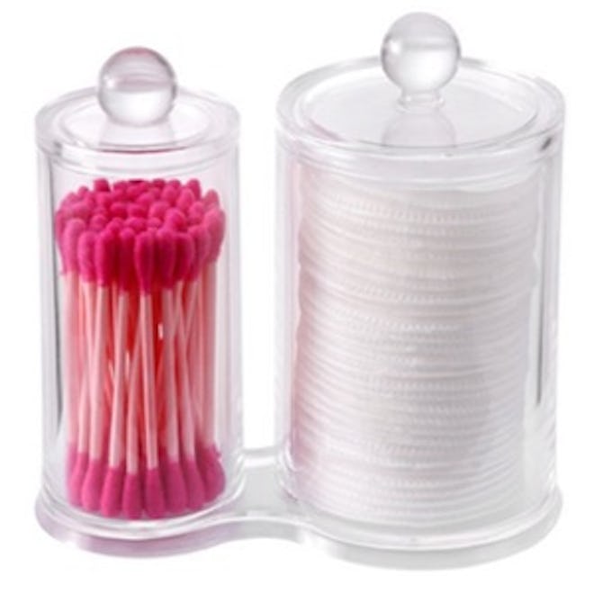 Makeup Organizer Cotton Pads Holder Swab Jar Divider