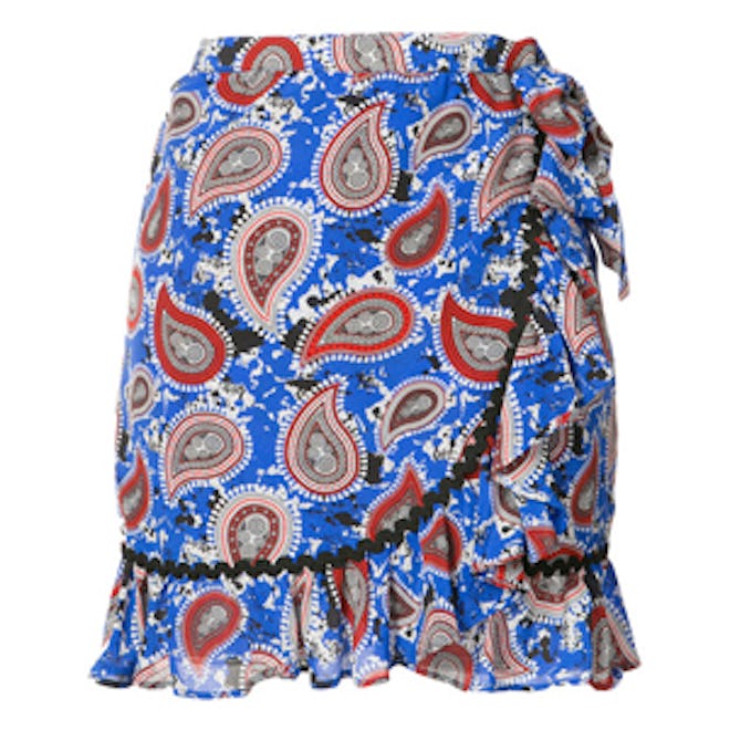 Paisley Print Ruffle Skirt