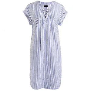 blue linen shirt dress ACACIA linen shirt dress