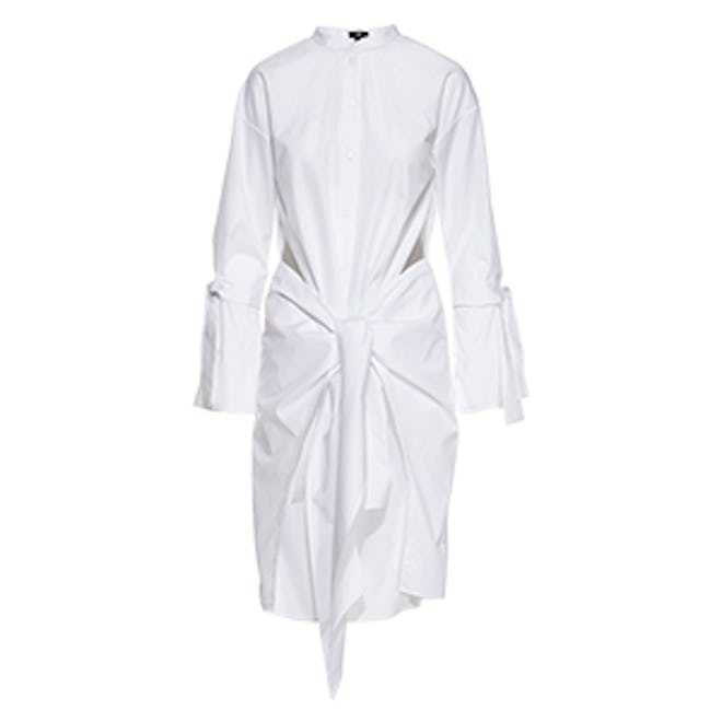 White Paneled Shirt Dress